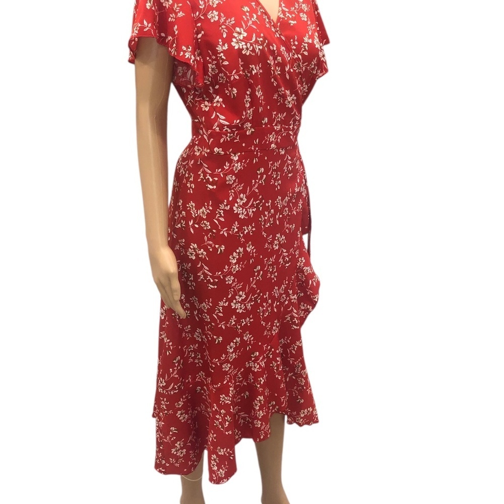 Women’s Summer V-Neck Wrap Style Dress - Picture 4 of 13